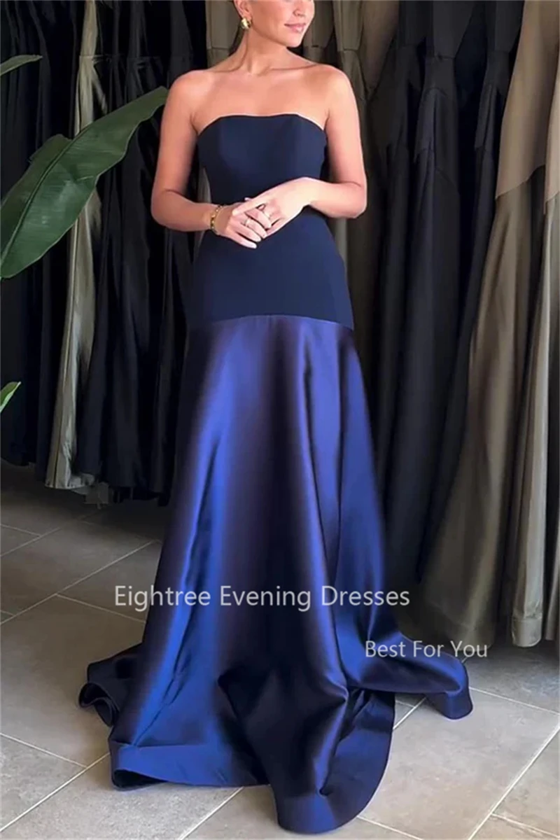 Eightree Purple Evening Dresses Arabic Women Strapless Floor Length Special Events Prom Gowns Formal Party Dress Customized