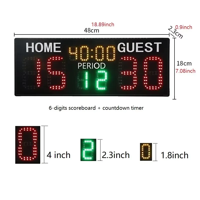 Ballspiele Scoring Display LED Digital Padel Elektronische Anzeigetafel für Tennis mit tragbarer Armbanduhr und Fernbedienung