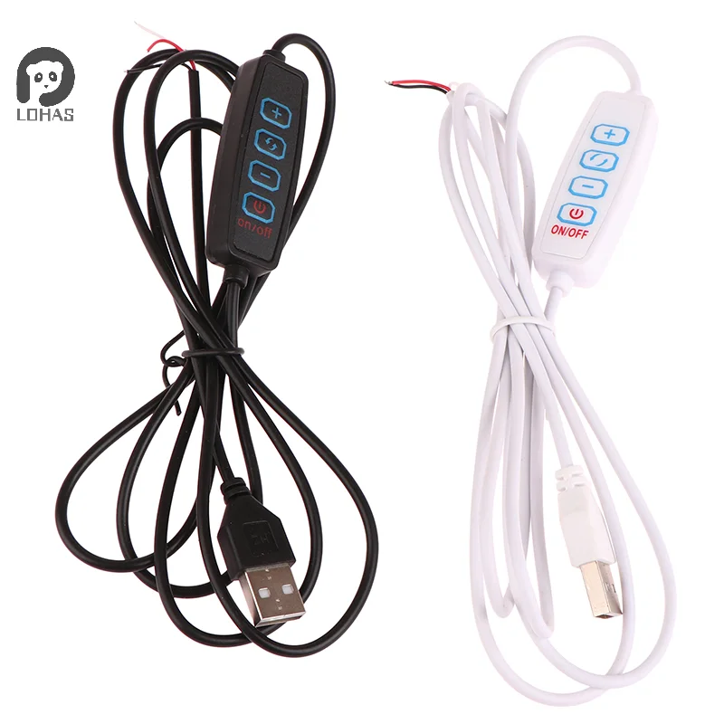 1.5M USB 5V LED Tri-color Dimming Color Switch Cable Dimmer 4-Key Controller 2CH For Low Voltage LED CCT Bicolor Light