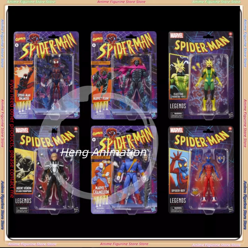 

Хасбро США Версия 1/12 ML M V Legends Ретро Комикс Человек-Паук, Электро, Веном-Агент, Хамелеон, Кайин Фигурки Куклы