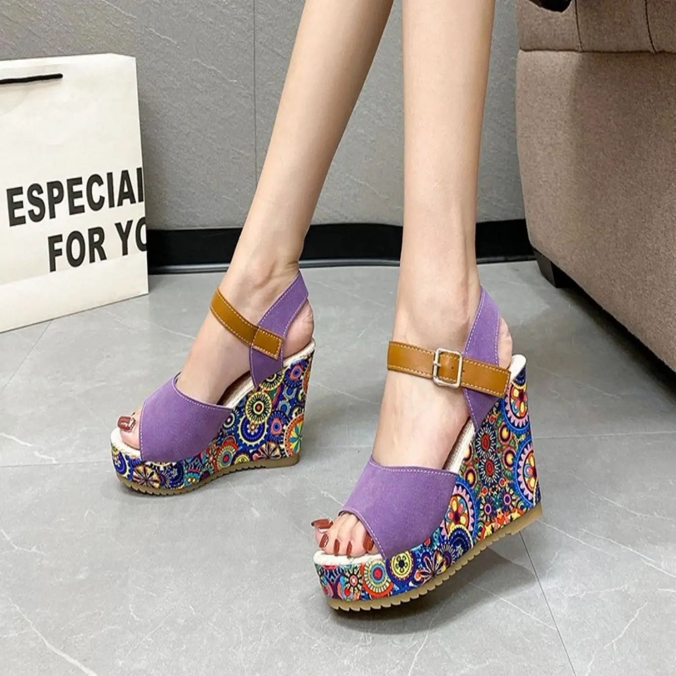 

2026 Summer New Arrival Elegant Women's Wedge Sandals Fashion Breathable Platform Heels Casual Versatile Women Shoes