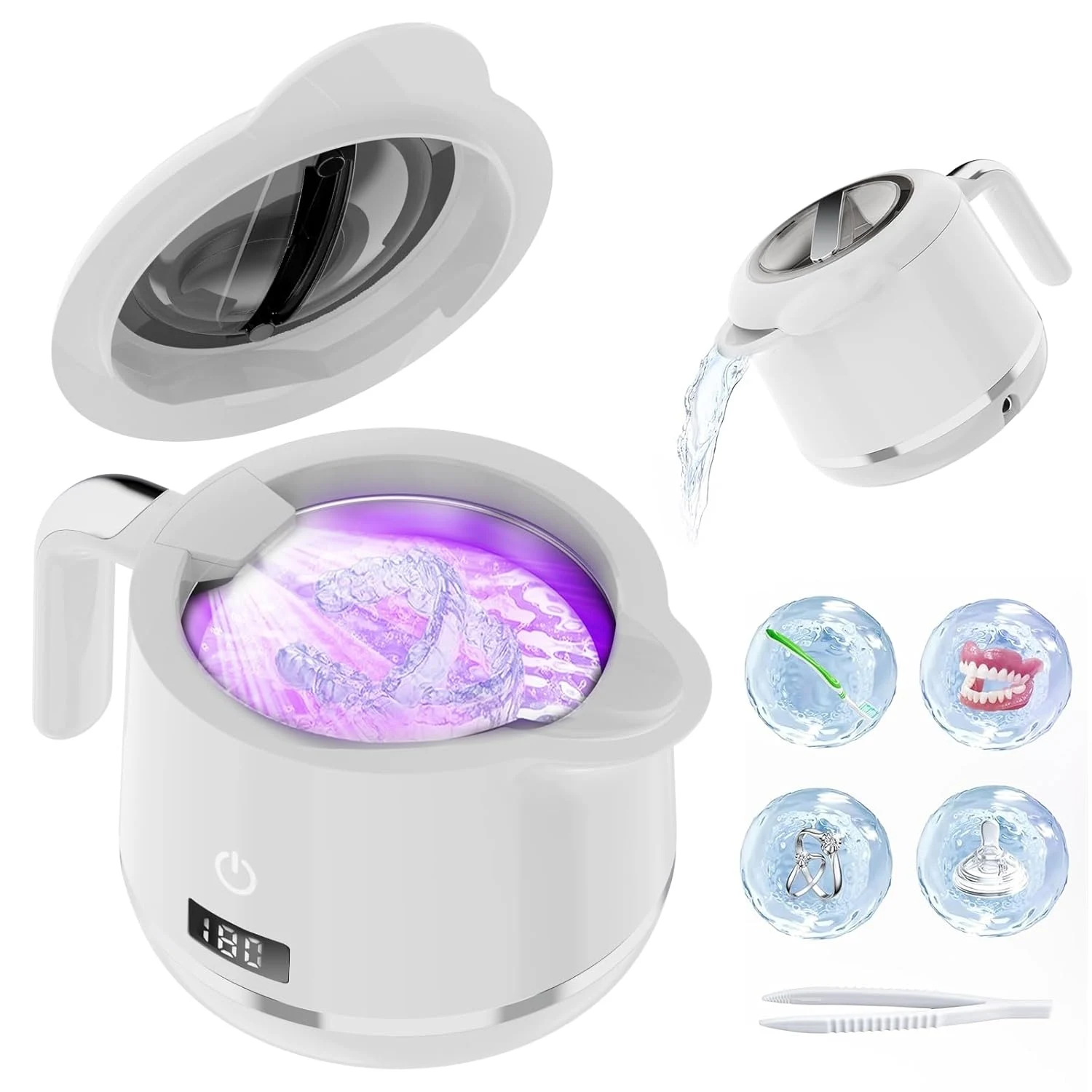 Latest Ultrasonic Cleaning Machine 45000Hz High Frequency Vibration Jewelry Glasses Watch Cleaner