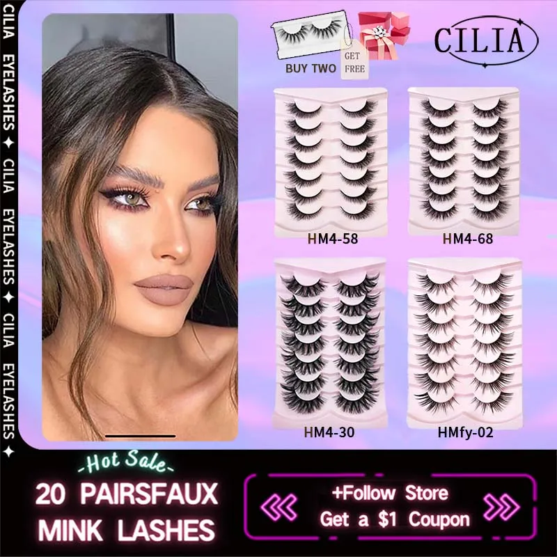 

VIPUDA Cat Eye Lashes 7Pairs 3D Faux Mink Eyelashes Fox Eye Winged End Eye Elongated Wispy Fluffy Make Up Beauty Tools Wholesale