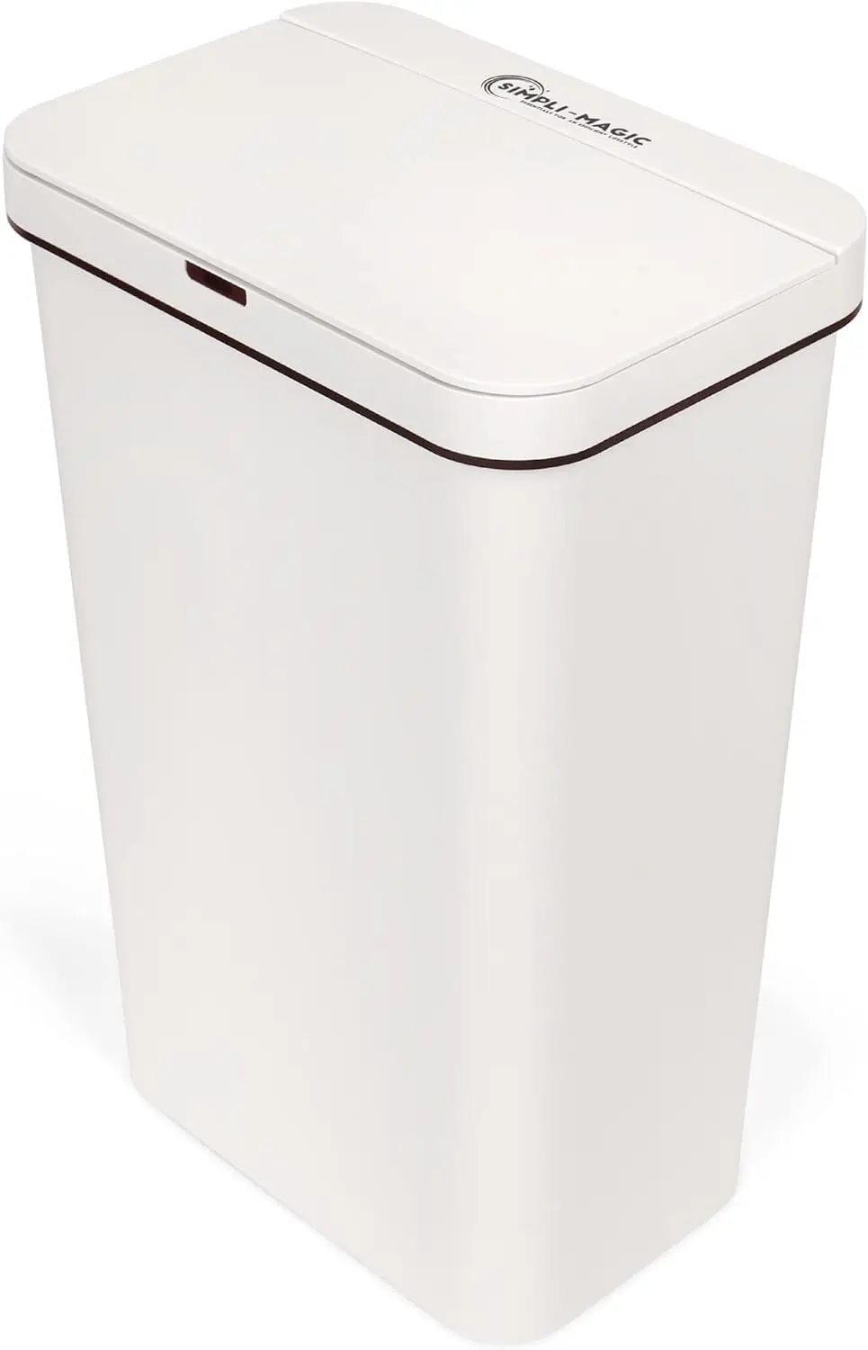 13 Gallon Touchless Sensor Trash Can, Rectangle Garbage Bin, Perfect for Home, Kitchen, Office, White