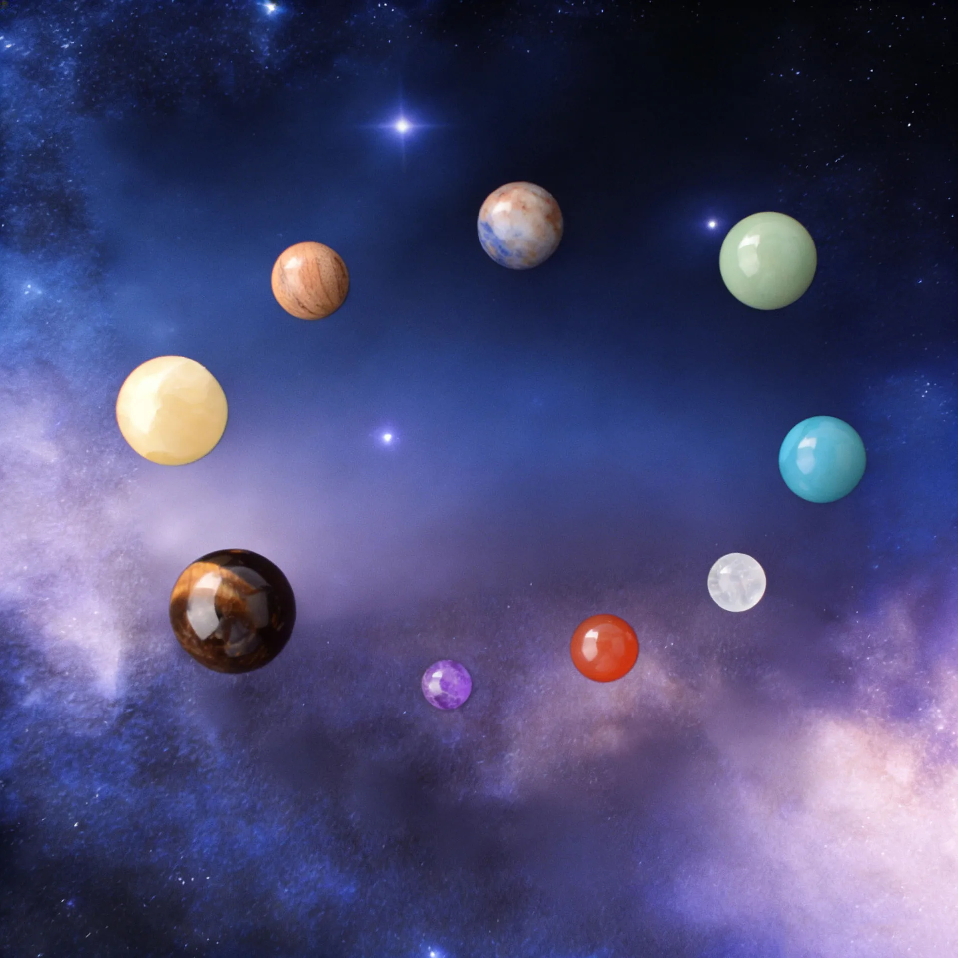 

Natural Crystal Nine Planets System Model Galaxy Universe Planet Stone Ball Set Astronomy Science Educational Toy Home Decor