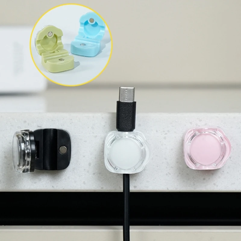 Juego organizador cables magnético, gestión cables alimentación para carga escritorio, soporte Clip gestión