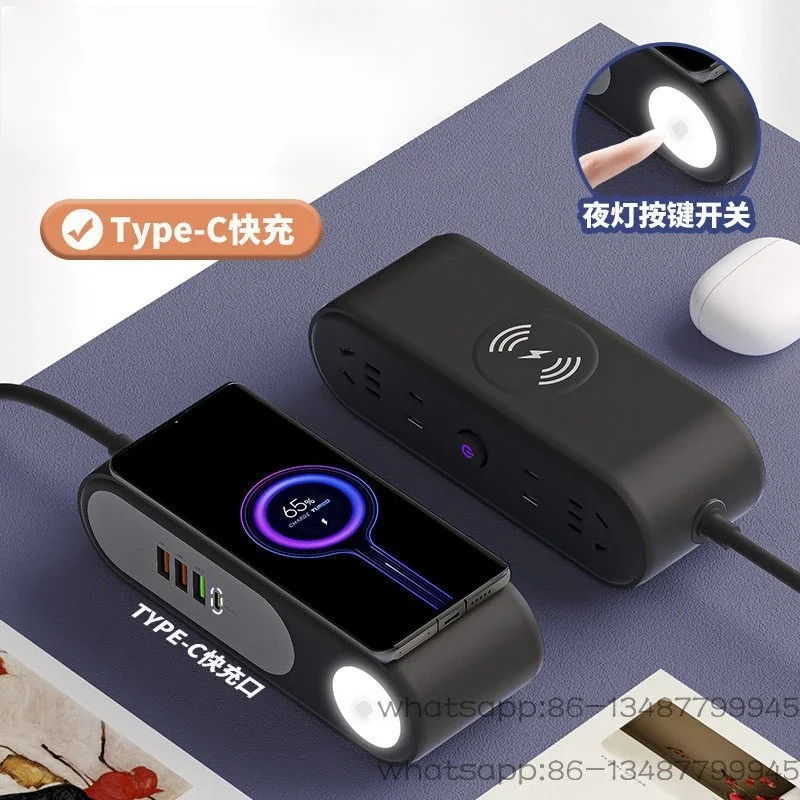 Multifunctional Power Strip with Wireless Charger USB Fast Charging Socket for Home Office Dormitory