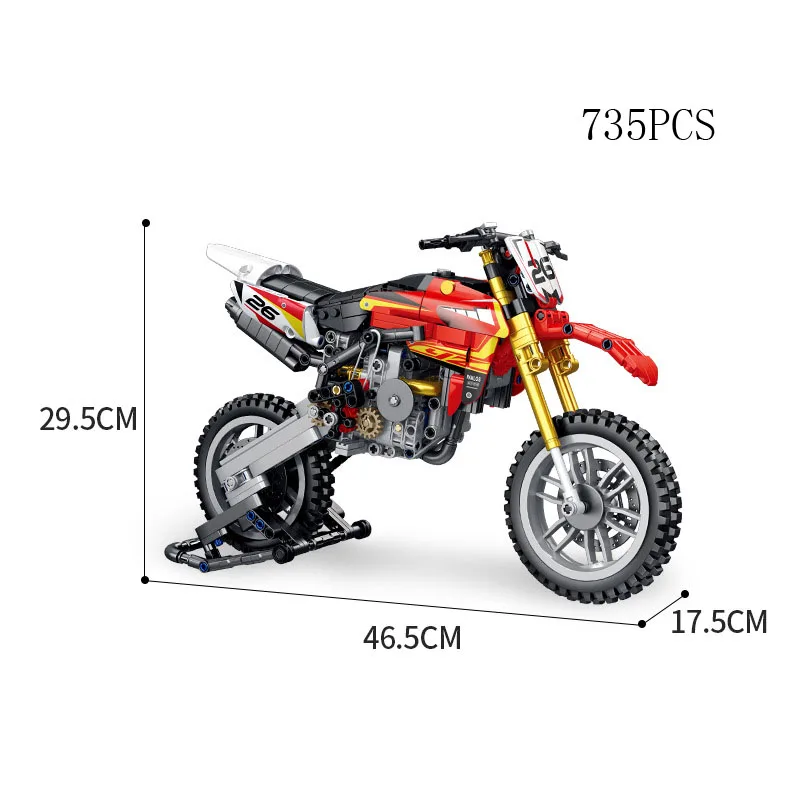 Simulazione tecnica giappone Yz450 moto Moc Building Block Dirt Bike modello di costruzione mattoni collezione di giocattoli per regali per ragazzi