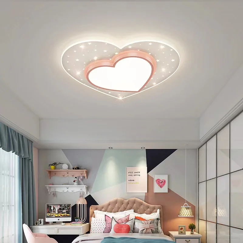 Imagem -04 - Levou Luz de Teto na Forma de um Coração Design Moderno Design de Desenhos Animados o Que é Bom para o Quarto de Uma Menina ou um Berçário