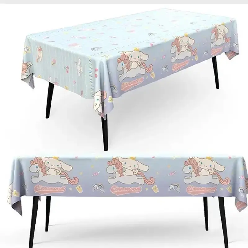 Sanrio Birthday Party Tablecloth Oil-proof Waterproof Atmosphere Sense Cartoon Kuromi Mymelody Disposable Tablecloth Decoration