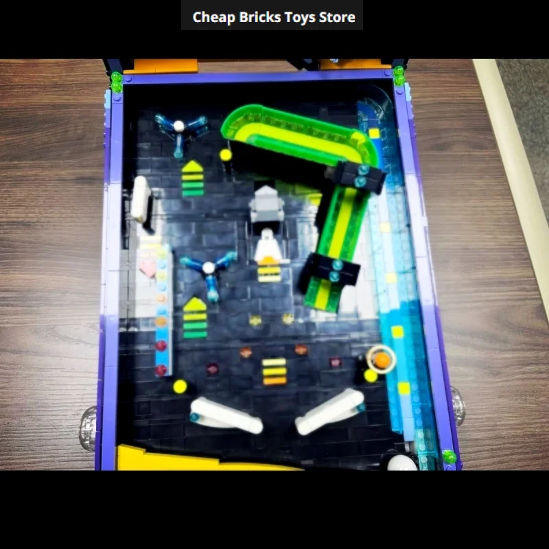 S S Model Functional Pinball Machine Toys Gifts Retro Game Marble Shooting Table Building Blocks Cheapest 2274pcs for Adults