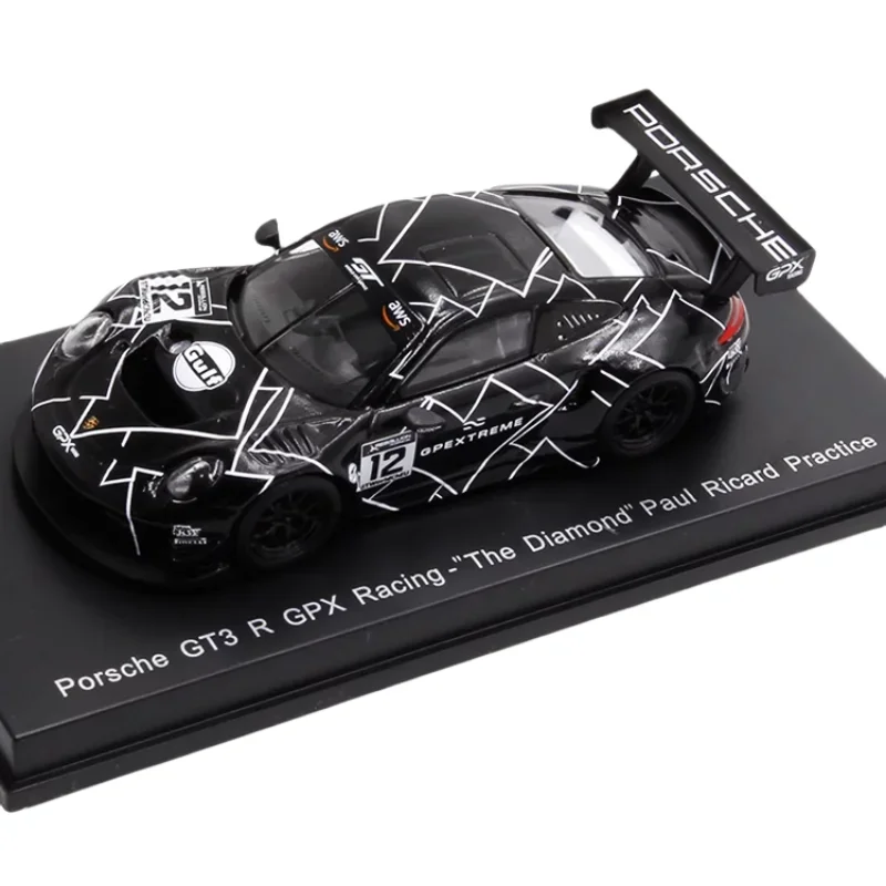 Scale model 1:64 Porsche GT3R GPX Car No. 12 Diecast alloy model Collection Decoration pieces Boy toys Children's gifts.