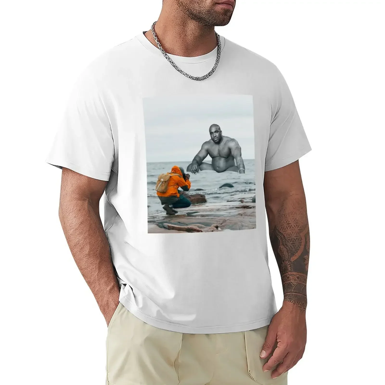 Camiseta de manga comprida Barry Wood masculina, camisetas personalizadas, roupas hippie, camisas de suor, streetwear vintage, tirando uma foto de Barry Wood, 2024