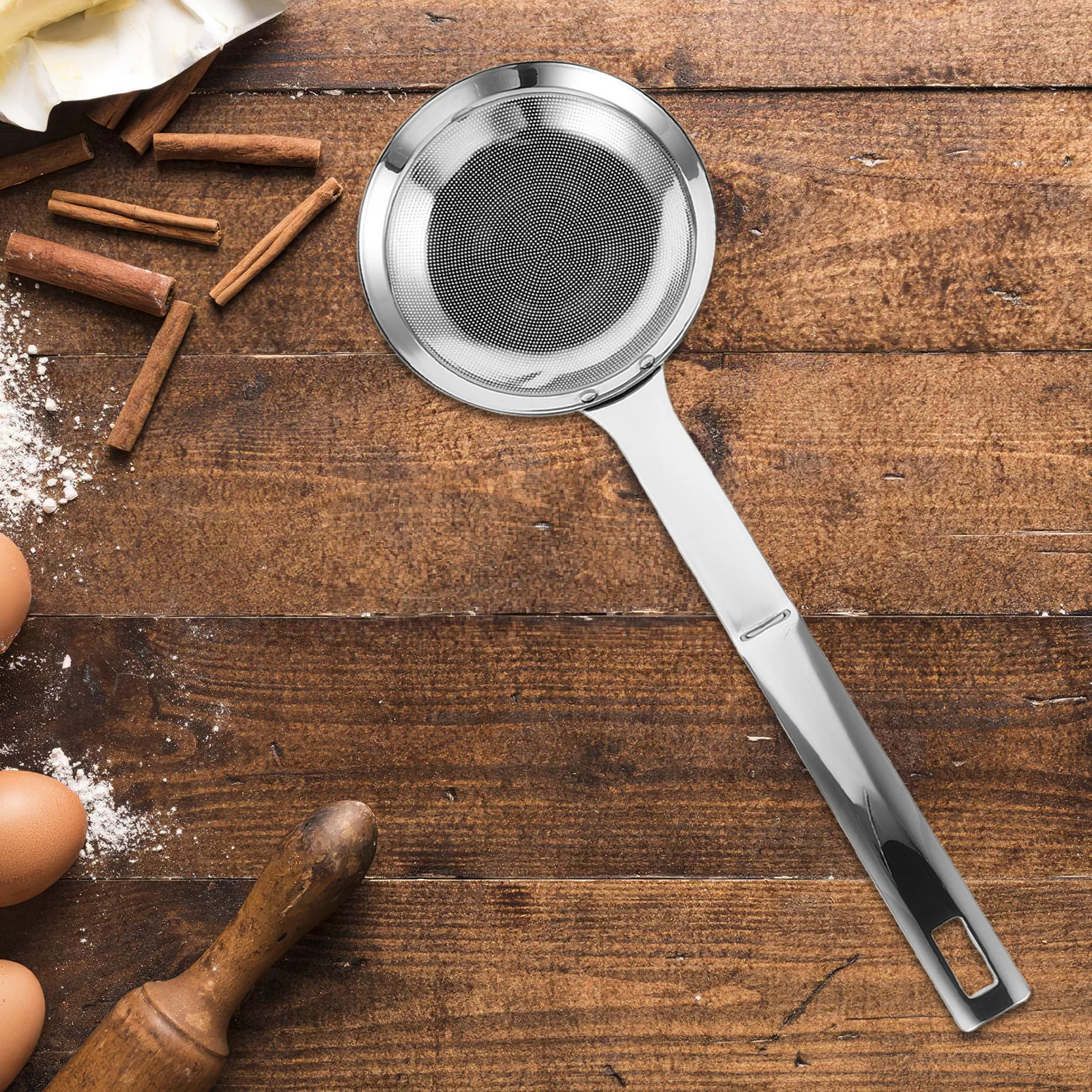 

Kitchen Filter Spoon Stainless Steel Fine Mesh Strainer With Handle For Oil Filtering Frying Soup Skimming Food Draining