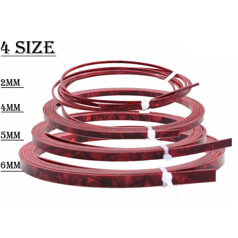 

Colorful Celluloid 6/5/4/2 mm Width Guitar Binding Purfling 5 Feet Length Red Pearl