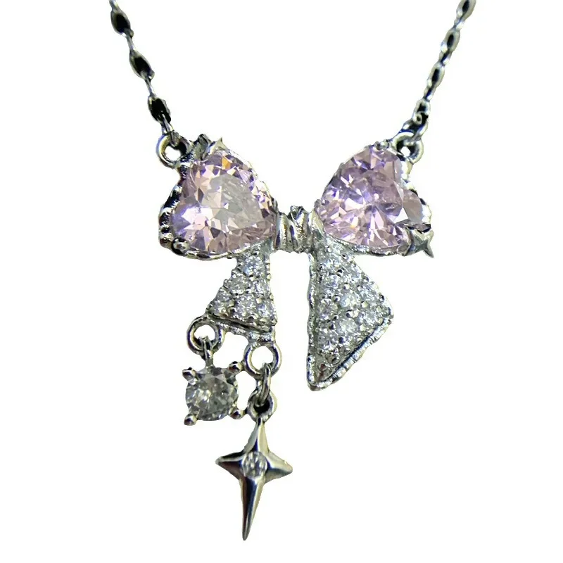 MDL مويسانيتي نمط تألق النجمي القوس القلب زركونيا الحلو أقراط 18 كيلو مطلي الكتاب الأحمر الصغير عالية تصميم حلقة #5