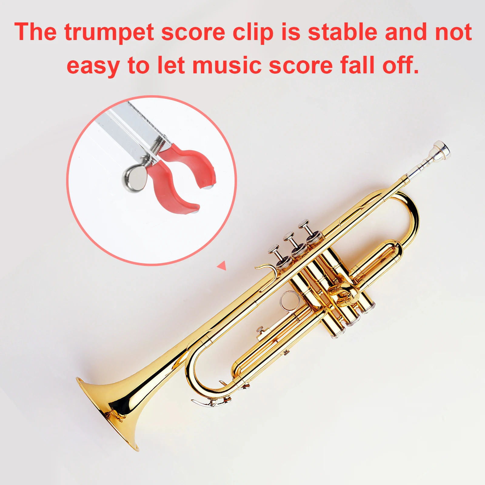 

Small Trumpet Clip Music Score Clamp Marching Clamp-on Lyre Holder Bookend Accessories Metal Clips