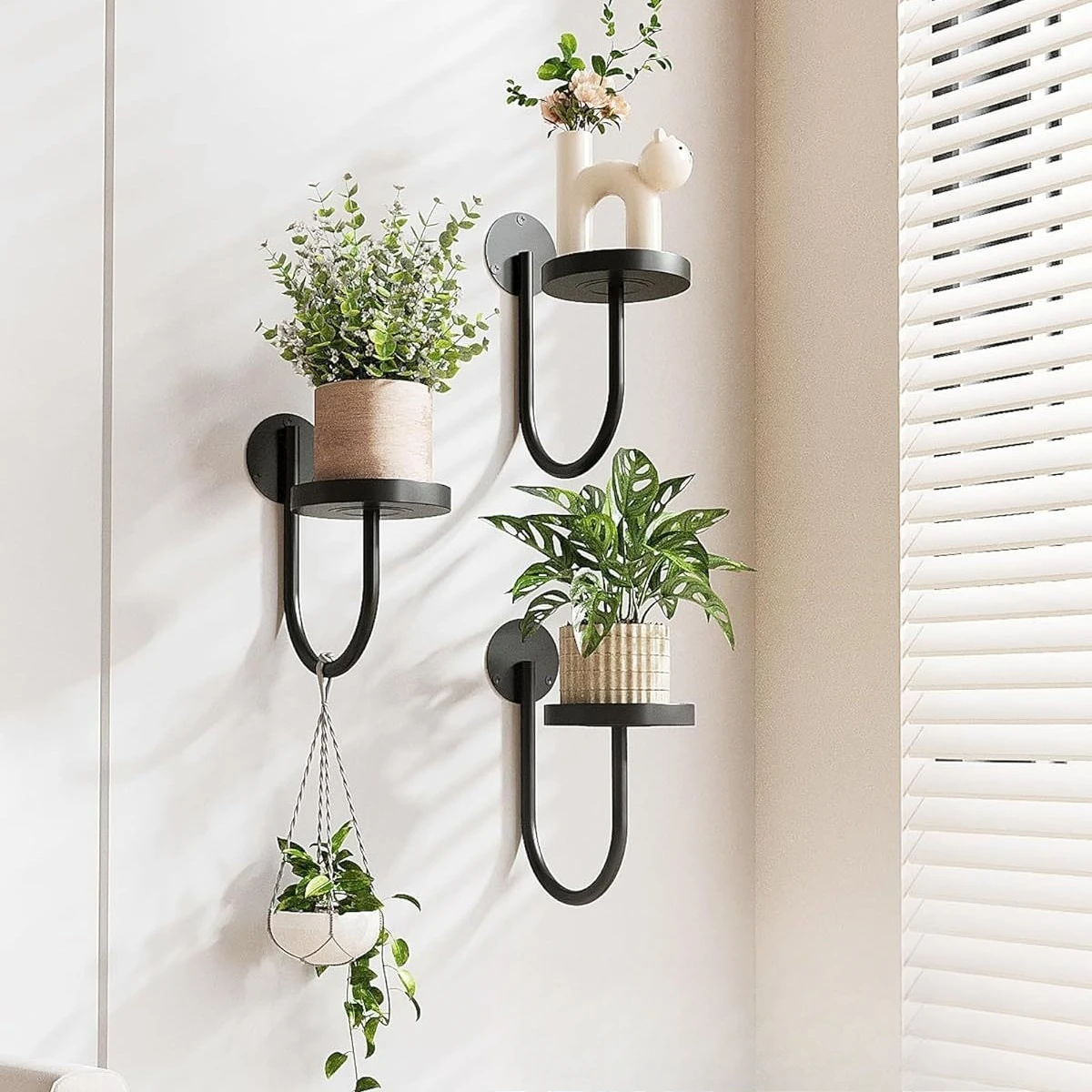 Internal Plant Stand, Wall Flower Stand, Green Dill Wall Decorative Candlestick, Rotating Disassembly and Assembly Bracket