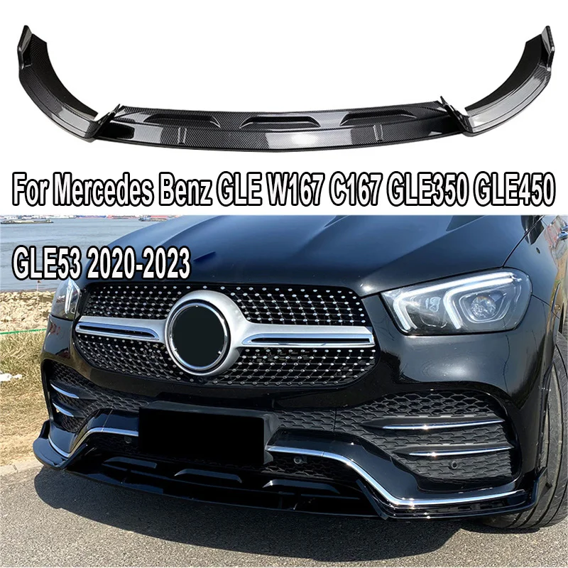 2020-2023 For Mercedes Benz GLE W167 C167 GLE350 GLE450 GLE53 Car Front Bumper Lip Splitter Diffuser Spoiler Guard Protector Kit