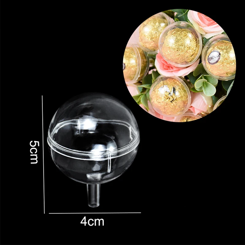 5/10pcs Plastic Clear Chocolate Box Holder Chocolate Packing Ball Case Bouquet For Wedding Birthday Party Decor Valentines Gifts