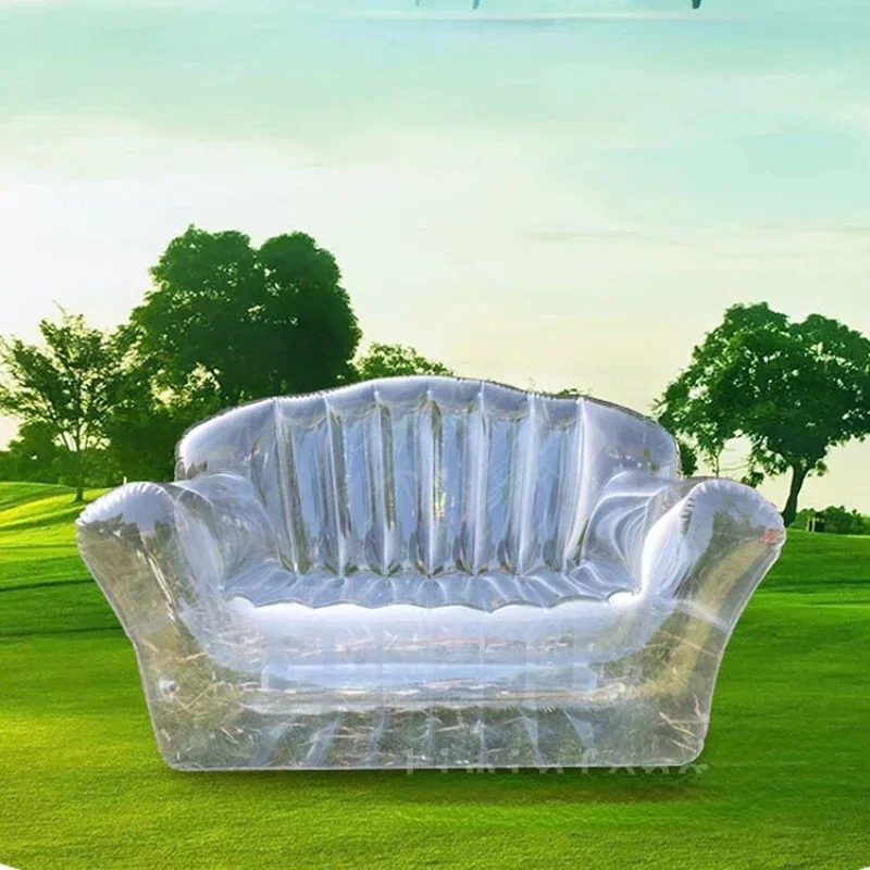 Double Inflatable Sofa Transparent Series Couch Household Outdoor Portable Comfortable Quality Soft Chair