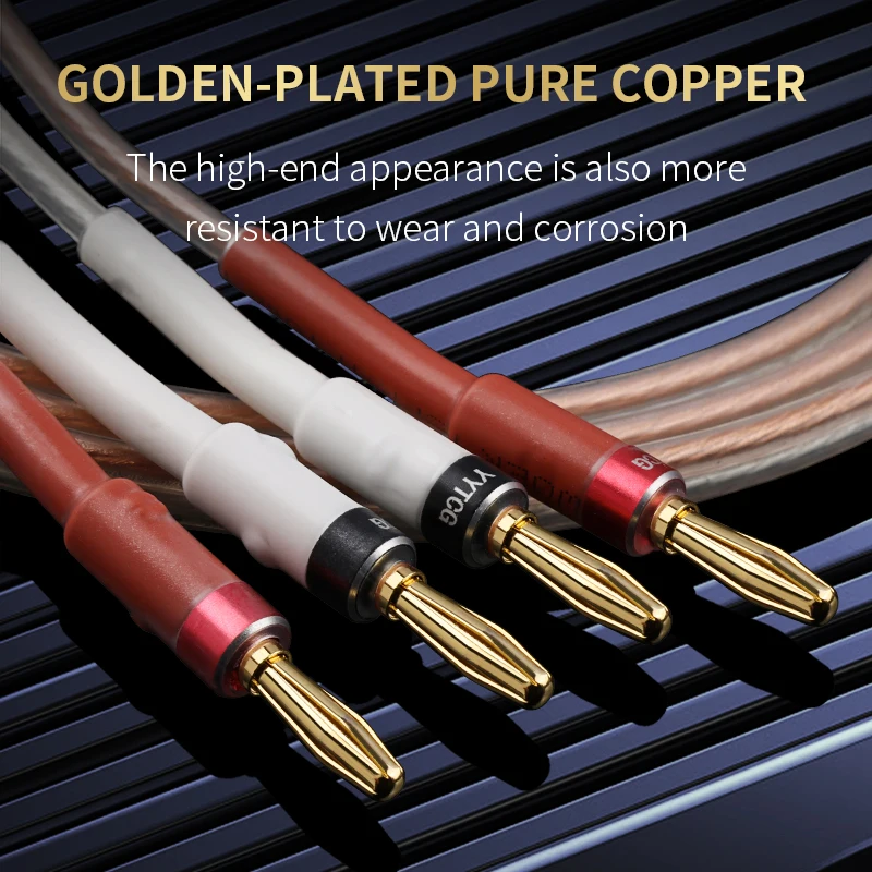YYTCG Hifi Speaker Cable with Banana Plug for Home Theater Amplifier Surround Sound System Gold plated Banana Audio Cable