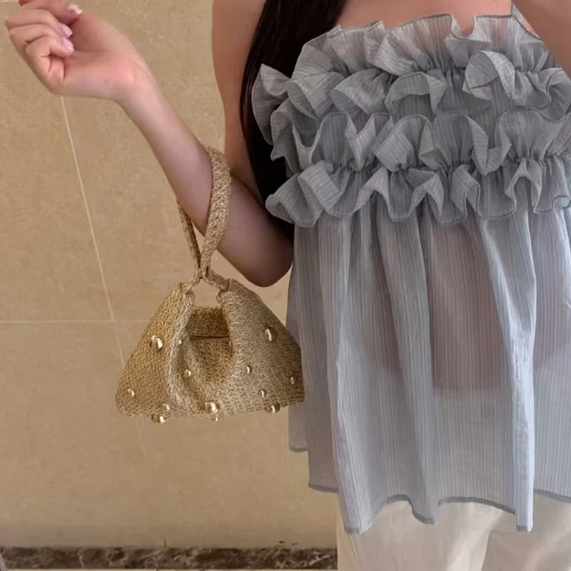 Magnetverschluss-Clutch aus Satin mit Nieten, Vielseitige Damenhandtasche, Elegante Glänzende Textur Party Hochzeit Abschlussball Schicke Handtasche – Detail 13