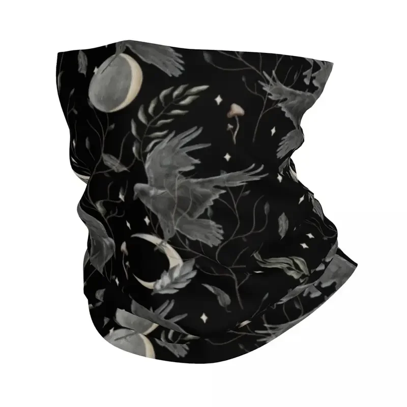 Diadema Crow Moon para hombre y mujer, calentador de cuello, bufanda de tubo para senderismo, ciclismo, Halloween, Cara de bruja escalofriante, polaina