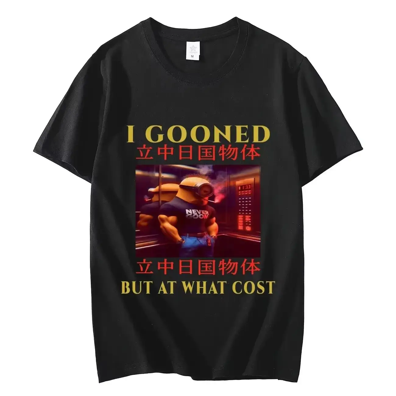 

Y2k Vintage Clothing I Gooned But At What Cost Funny Meme T-shirt Fashion Casual Loose T Shirt Oversized Unisex