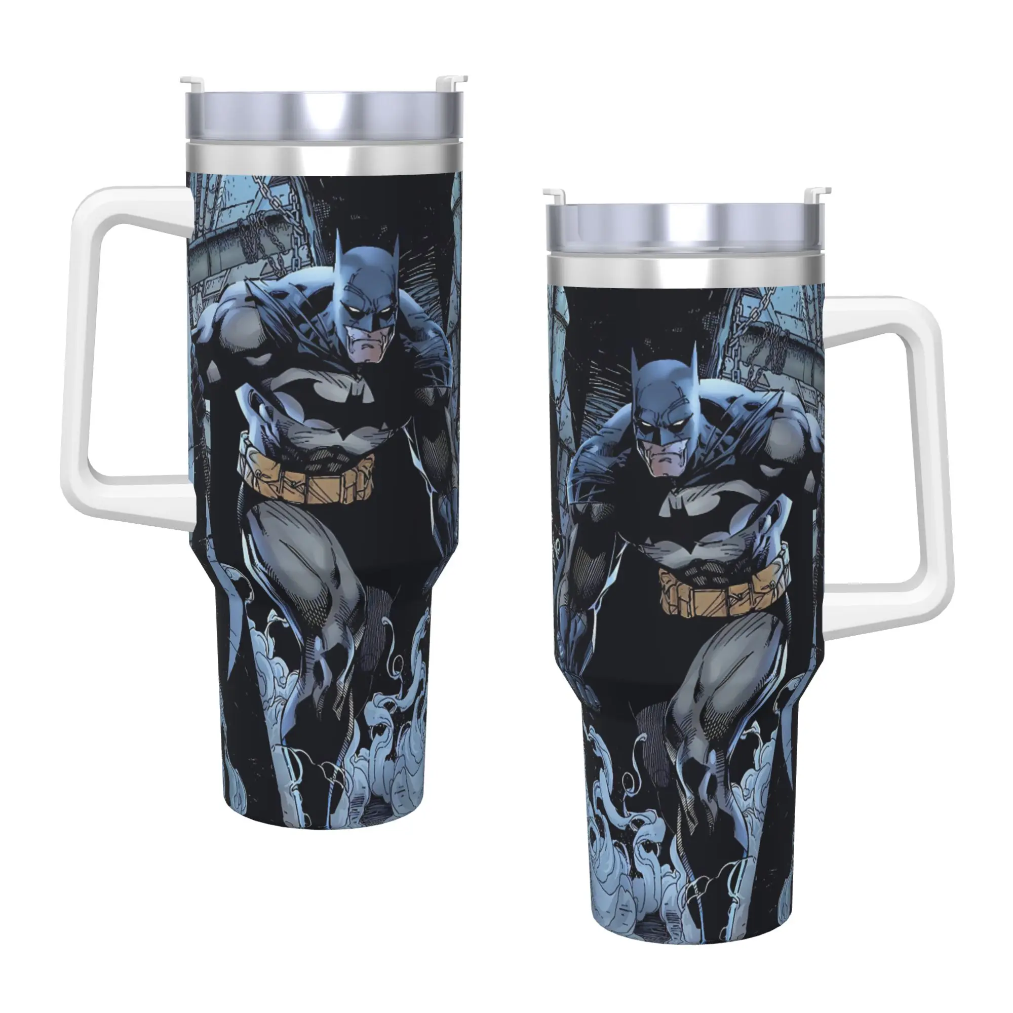 B-Batmans Cartoon Tumbler 3D Print Cold and Hot Water Bottle Heat Preservation Stainless Steel Coffee Mug Travelist Mugs Cup view 2