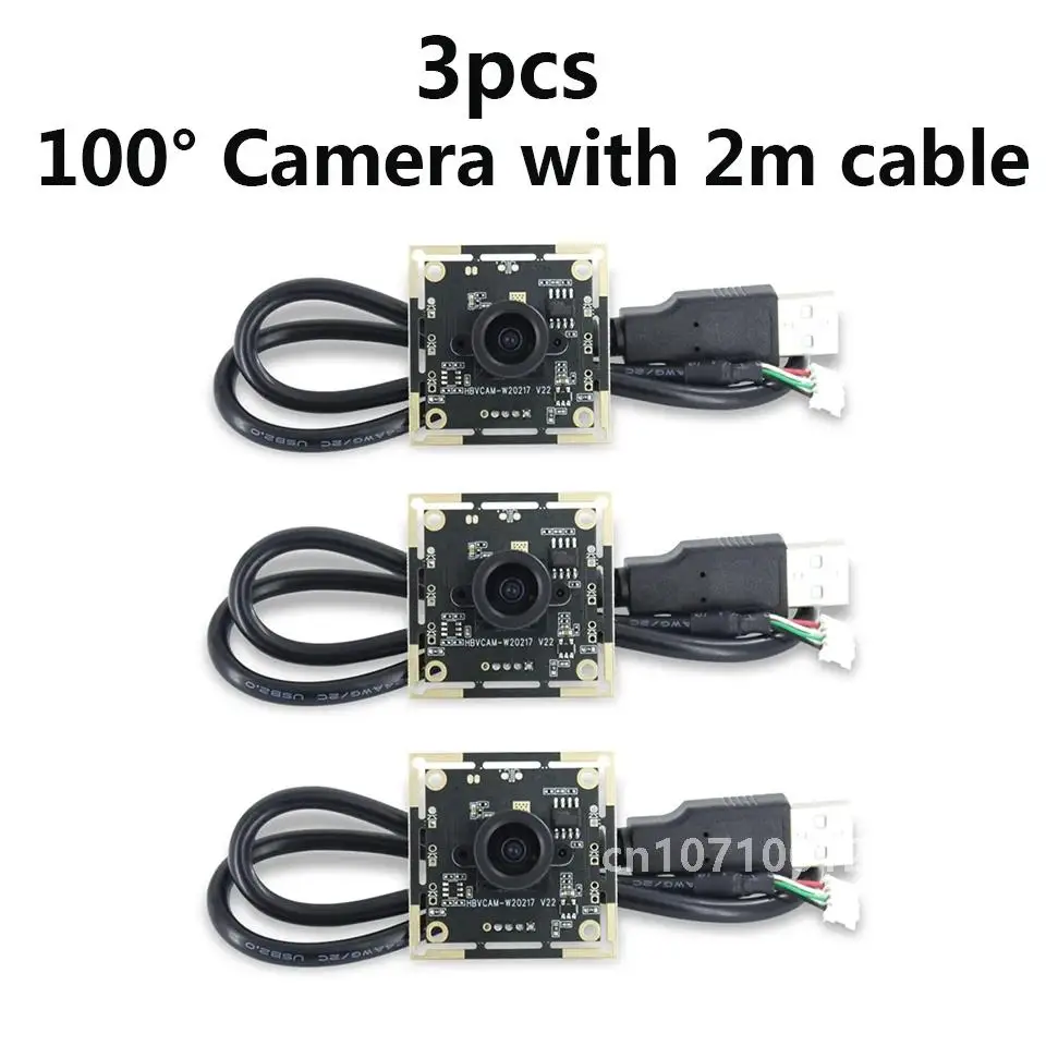 3PCS OV9732 Camera Module 1MP 100 Degree 1280x720 USB Free Driver Adjustable Manual-focus Camera with 2m Cable for Game Project