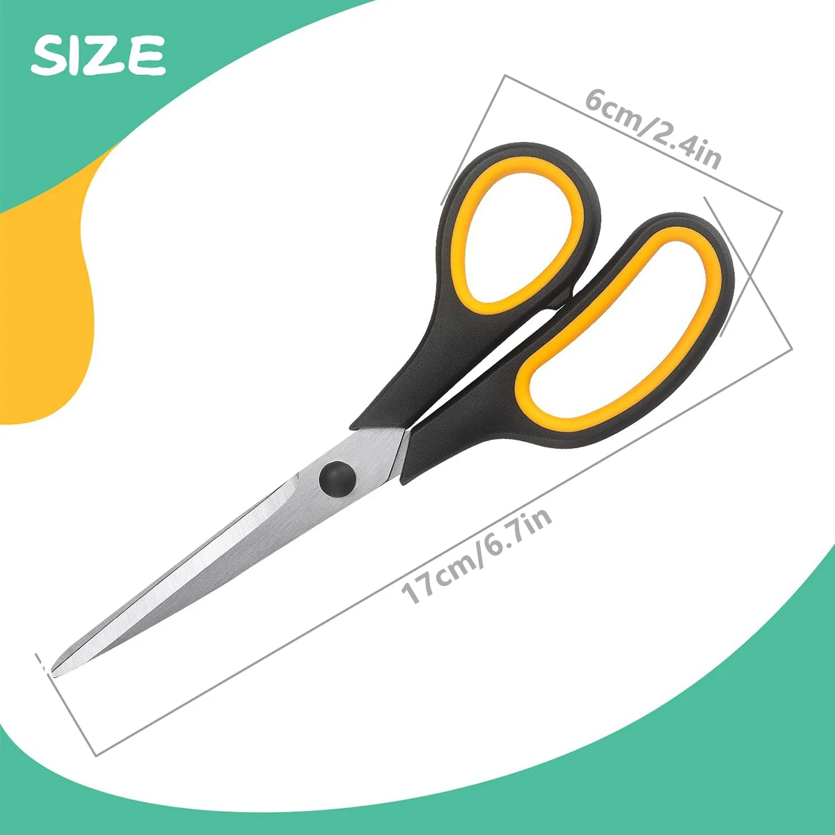 Universal 3 Set Scissors for Office, Home and School Craft Supplies, Soft and Comfortable for Gripping Right or Left Hand.