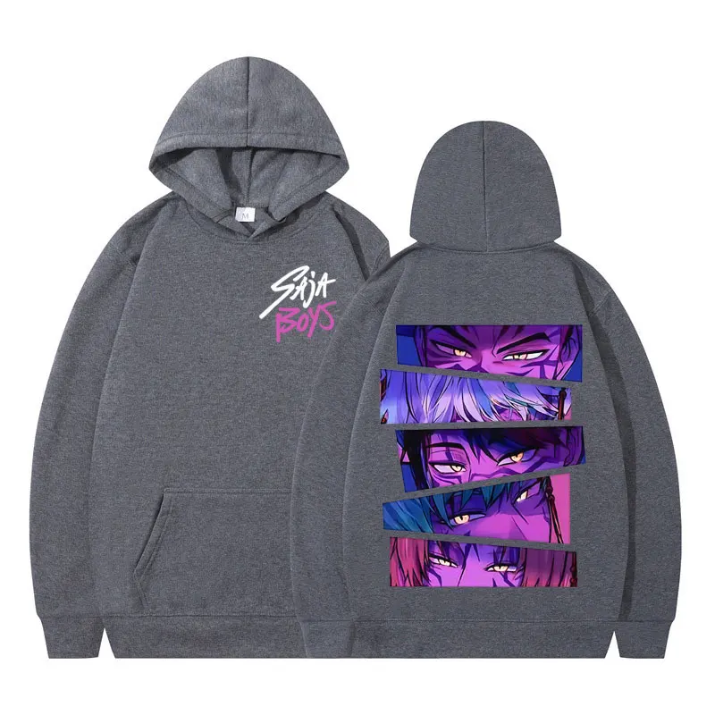 Kpop شيطان الصيادين ساجا بنين فيلم هوديي الرجال النساء ملابس عصرية البلوز طويلة الأكمام فضفاضة عادية Harajuku البلوز المد