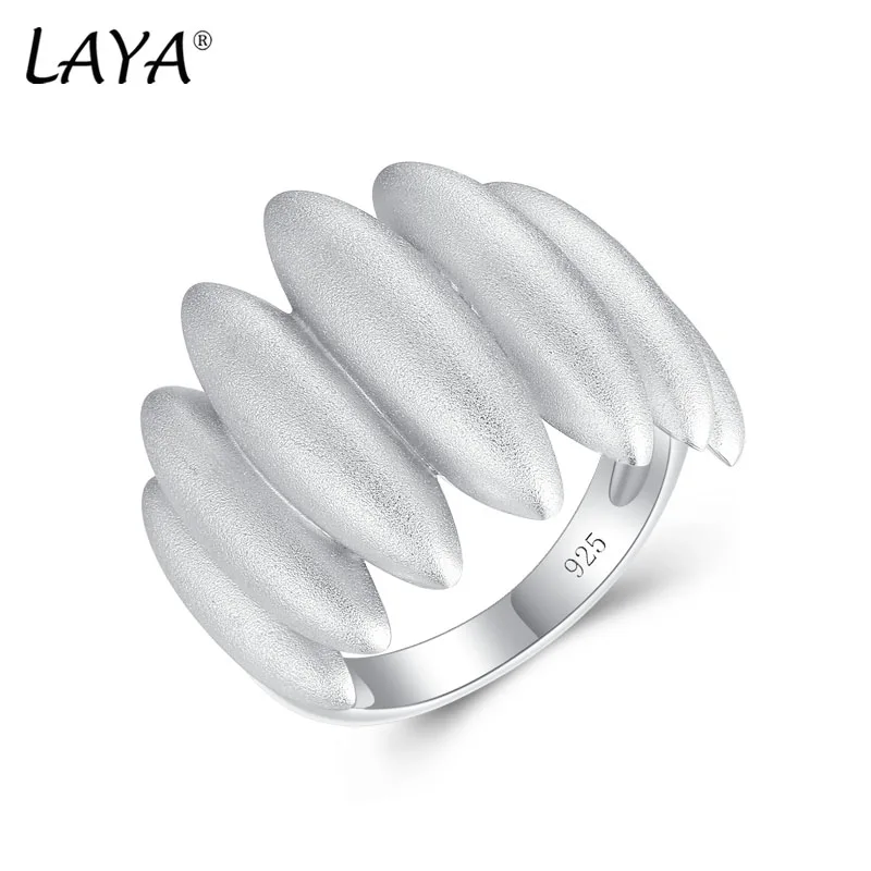 

LAYA Real 925 Sterling Silver Natural Creative Handmade Fine Jewelry Minimalist Marquise Finger Rings for Women Men 2022 Trend