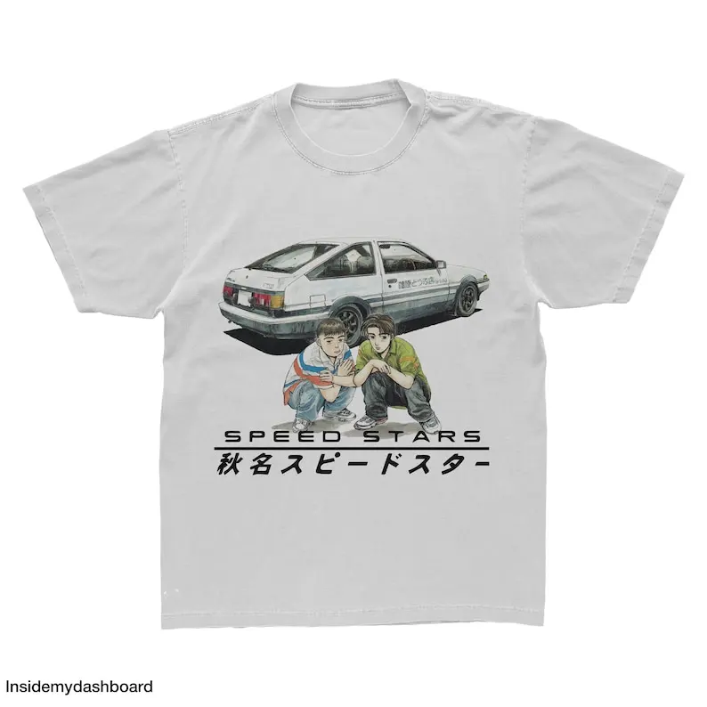 Initial D Takumi & Itsuki T-Shirt, Hachi-Roku, AE86, JDM Anime Drift Racing Tee