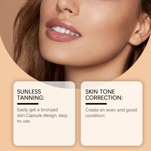 Imagen 2 del producto Cápsula bronceadora portátil, acelerador de bronceado para tomar el sol al aire libre, UV, previene quemaduras solares, incluso el tono de la piel, suero autobronceador sin sol, 30 Uds.