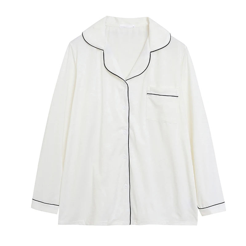 

Soft Modal Sleepwear Long Sleeve Home Clothes Single Button Comfortable Skin-friendly Versatile Fashionable Multi-color Options