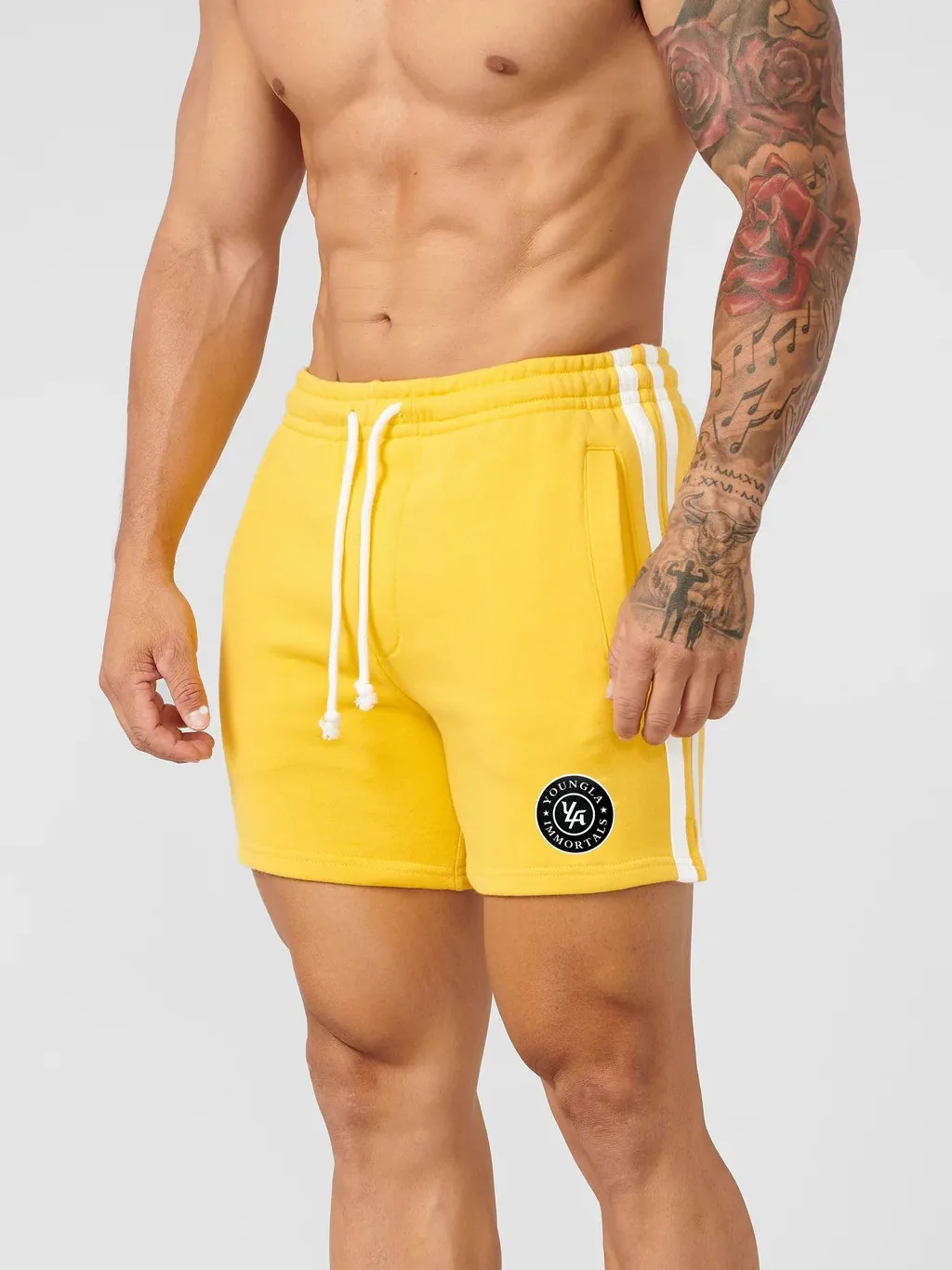 YOUNGLA-Pantalones deportivos informales para correr y baloncesto, shorts transpirables de sarga a la moda, novedad de verano