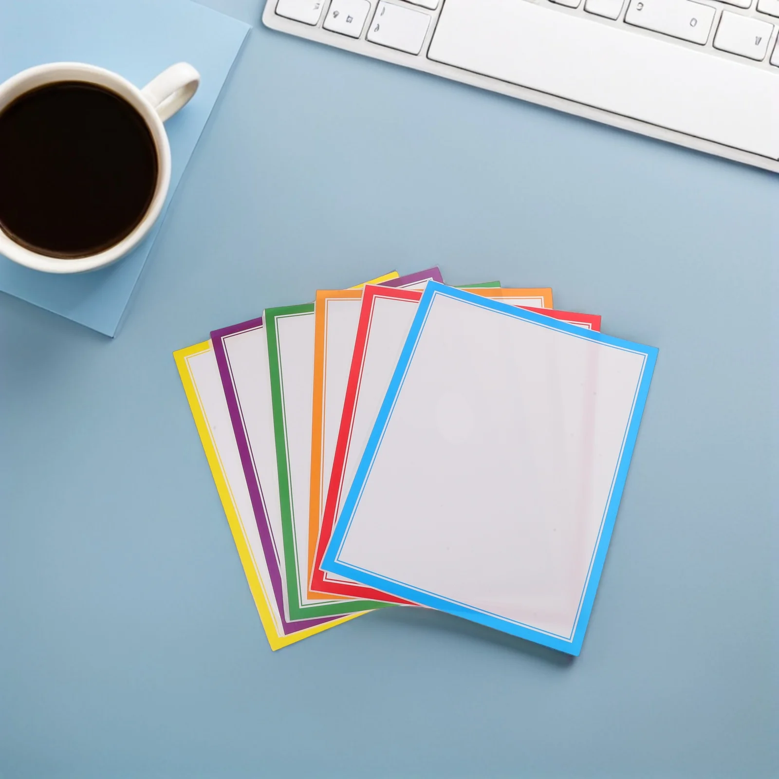 

150Pcs Colorful Rainbow Bulletin Board Borders Scalloped Classroom Display Fair Project Paper Border