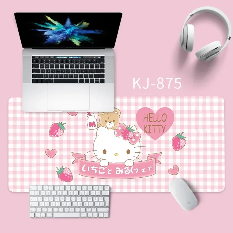 HelloKitty Mousepad Kawaii Mouse Pad Animal Gamer Gaming Laptops Computer Accessories Pink Deskmat Non-slip Mat Mausepad Pc Pads