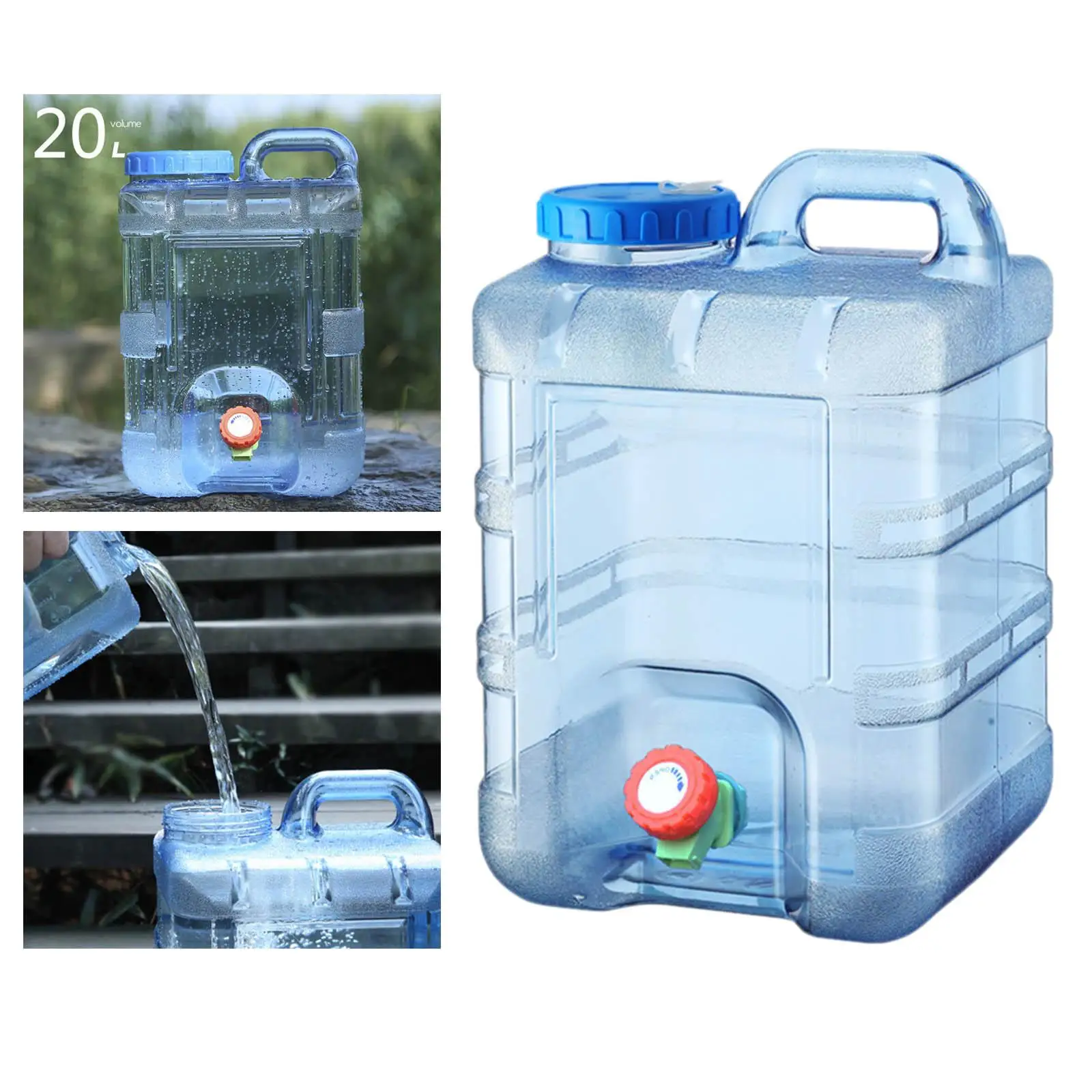 Water Containers, 20L Camping Water Storage Jug Drink Dispenser with Spigot, Water for Outdoor Camping Hiking Picnic Hunting