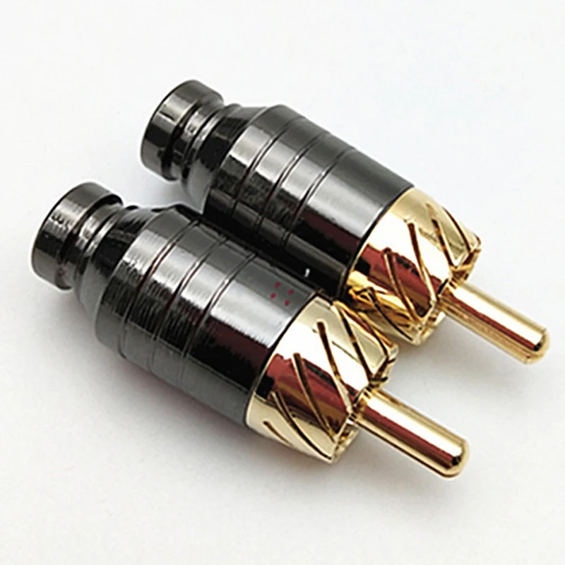 2pcs Soldering RCA Plug Jack Connector Speaker Audio Output/Input Adapter Plug Gold plated Earphone connector jack