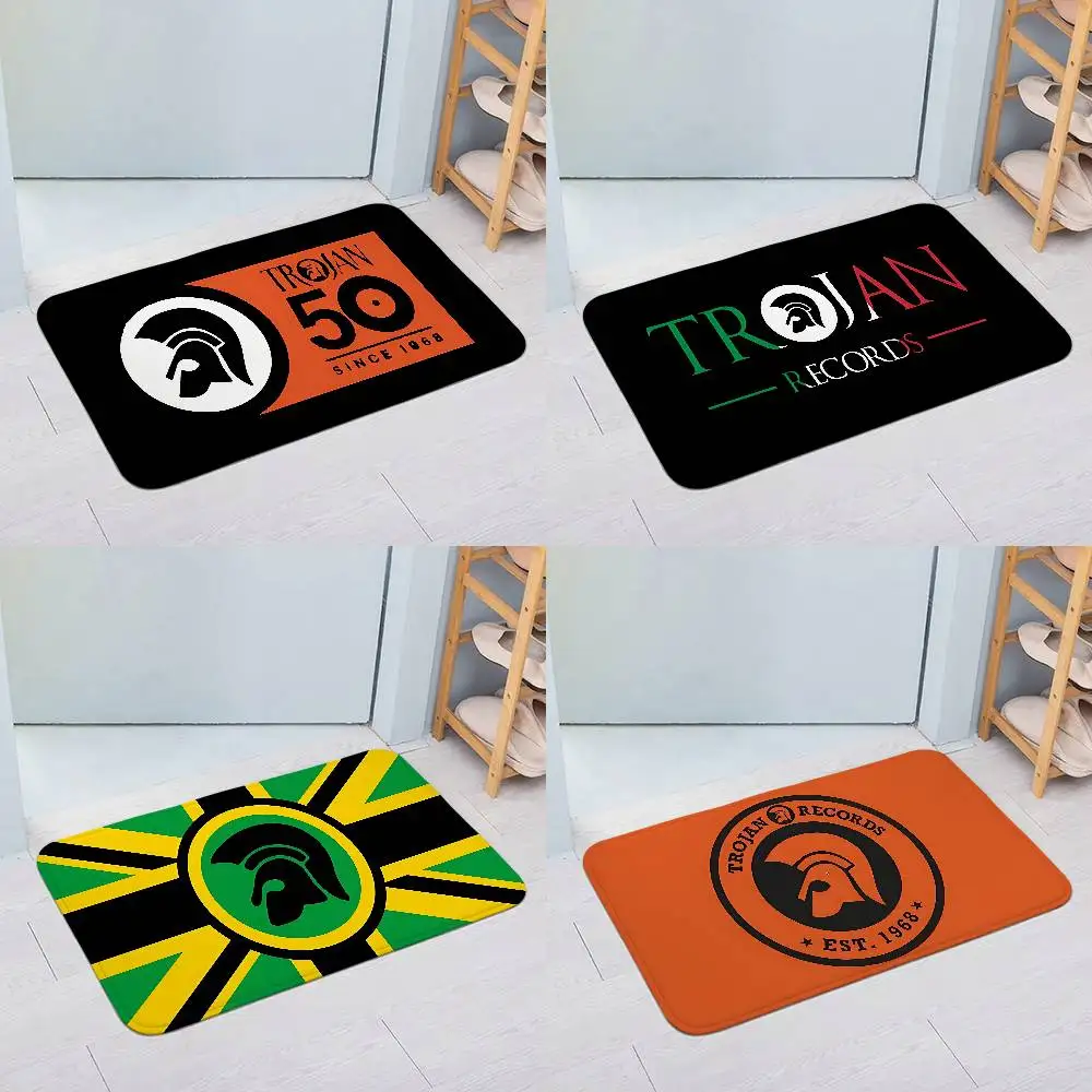 Trojans-Records-logo Floor Mats Home Laundry Rug Carpet For Living Room Decor Lounge Area Anti-slip Foot Mat Entrance Doormat