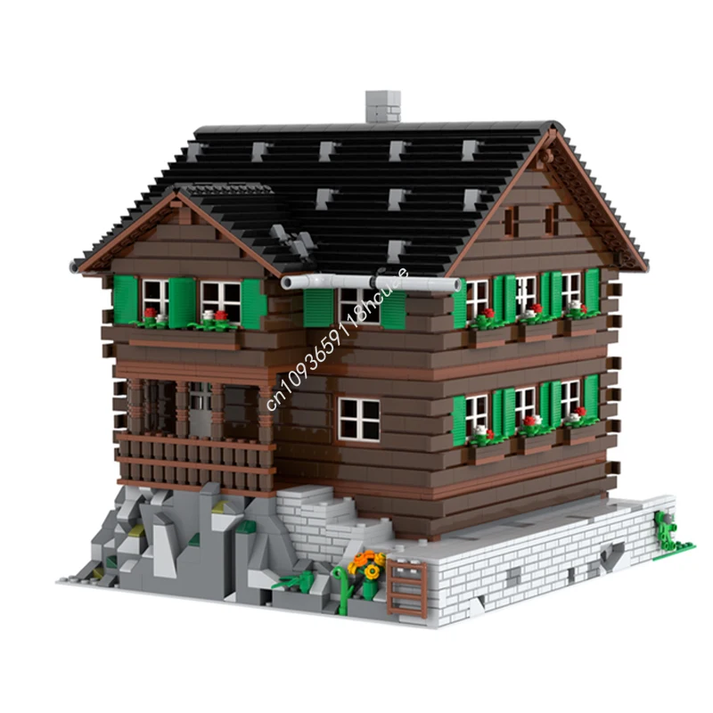 

3942pcs MOC Modular Swiss Mountain Chalet Building Blocks Christmas Gift Assemble Toy to Develop Patience and Concentration