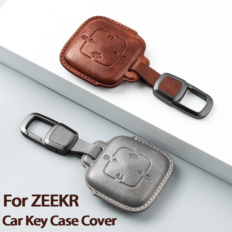 

Leather Car Remote Key Case Cover Shell For Zeekr 001 X 2021 2022 2023 For ZEEKR 001 009 Keychain Shell Cover Fob