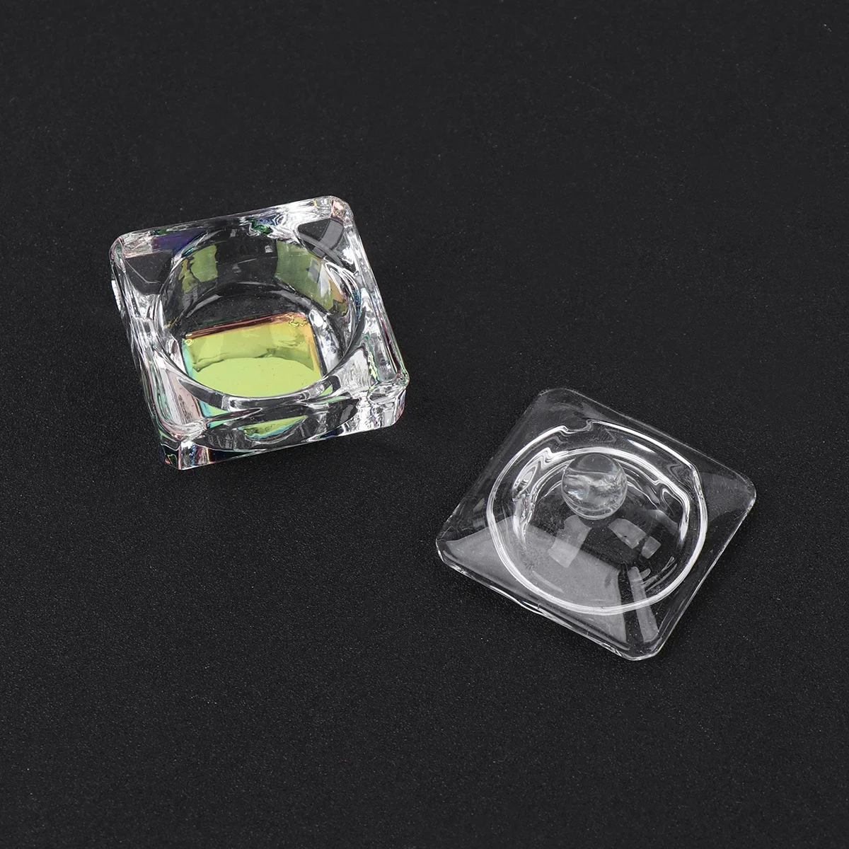 Taza de cristal para uñas, Mini contenedor pequeño de cristal octagonal para salón de uñas, mezcla de líquidos en polvo acrílico, 2 uds.