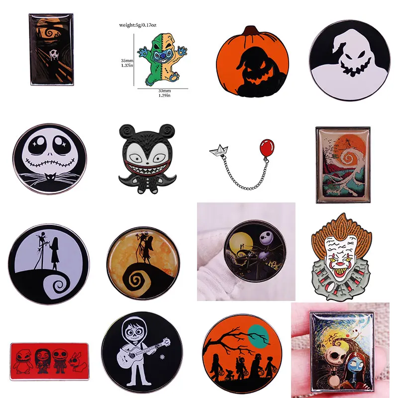 Halloween The Nightmare Before Christmas Enamel Lapel Pin Collect Badge Cute Children Gift Jewelry Adorn Backpack Collar Brooche