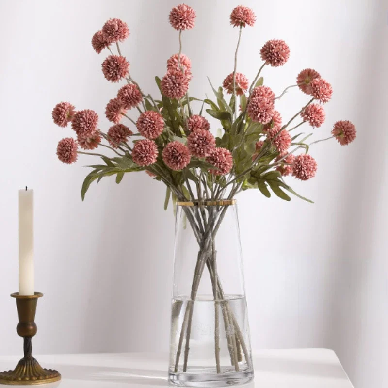 52CM Artificial Autumn Color 5-head Dandelion  European Style Home Dining Table Decorations  Wedding Decoration