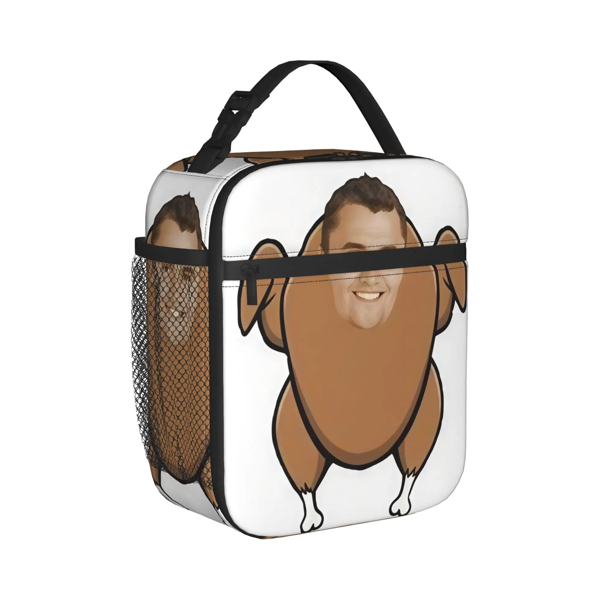 Charlie Kirk Roast Chicken Cartoon Lunch Bag Lunch Box Child Travel Graphic Design Cooler Bag Vintage Oxford Thermal Lunch Bags