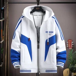 Casual Men's Cotton Hooded Jackets Fashion 2024 Spring Autumn Outdoor Sports Loose Coats Streetwear Windbreaker Tops Clothing